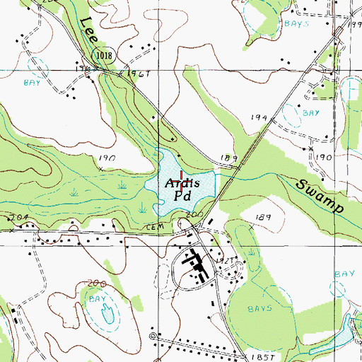 Topographic Map of Ardis Pond, SC
