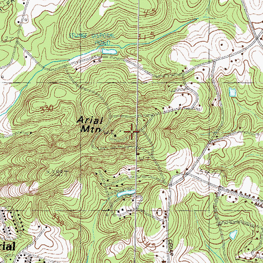 Topographic Map of Arial Mountain, SC