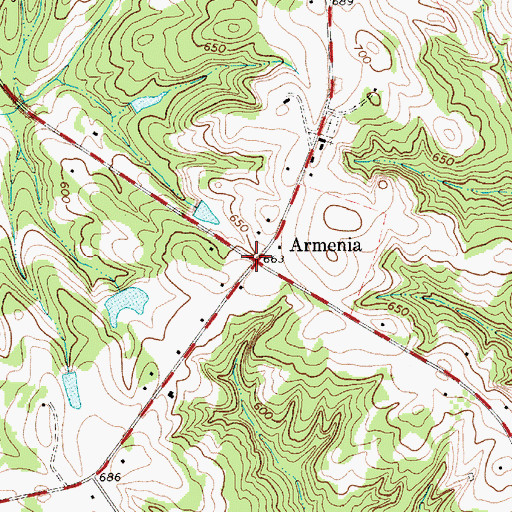 Topographic Map of Armenia, SC