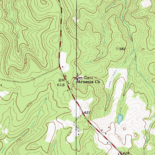 Topographic Map of Armenia Church, SC