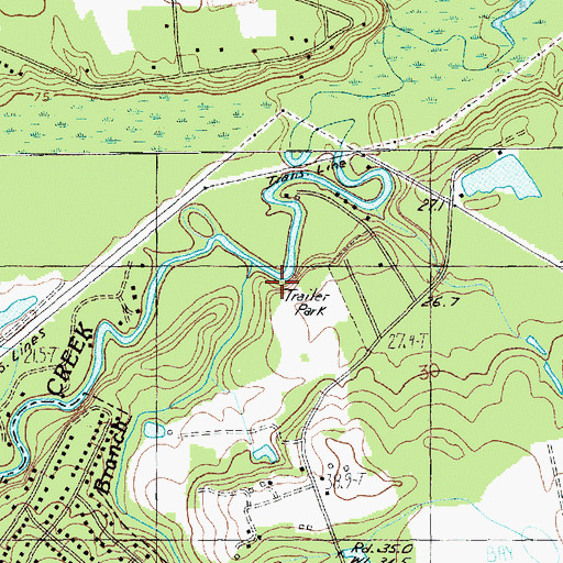 Topographic Map of Ashby Branch, SC