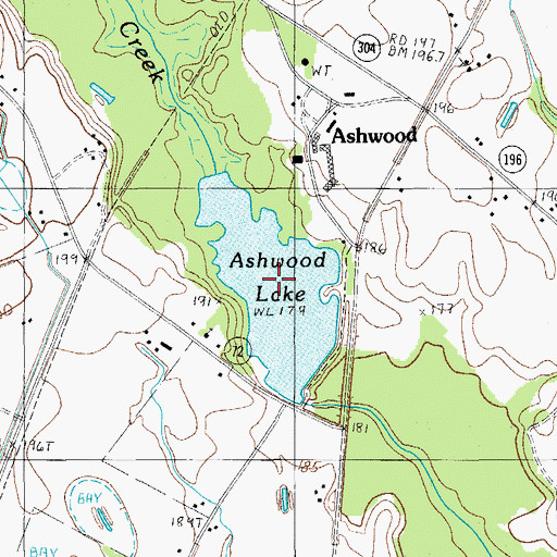 Topographic Map of Ashwood Lake, SC