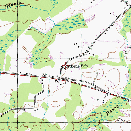 Topographic Map of Athens School, SC