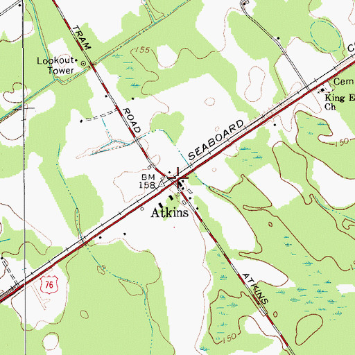 Topographic Map of Atkins, SC