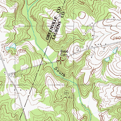 Topographic Map of Babb Cemetery, SC