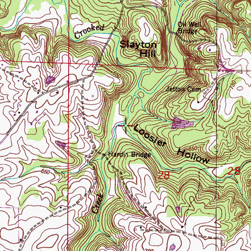 Topographic Map of Loosier Hollow, AL