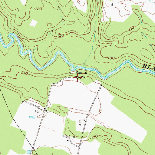 Topographic Map of Bacot Cemetery, SC