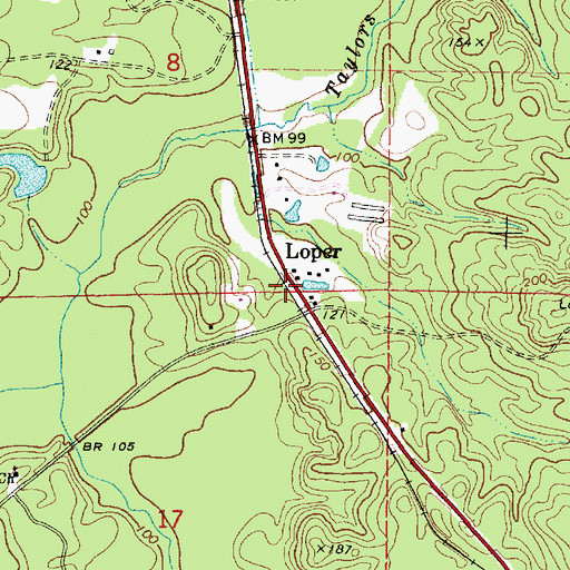 Topographic Map of Loper, AL