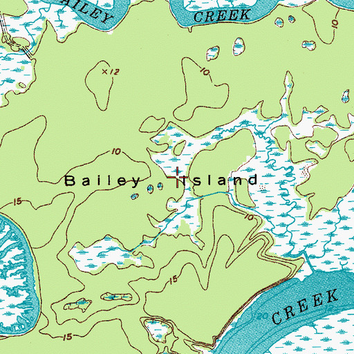 Topographic Map of Bailey Island, SC