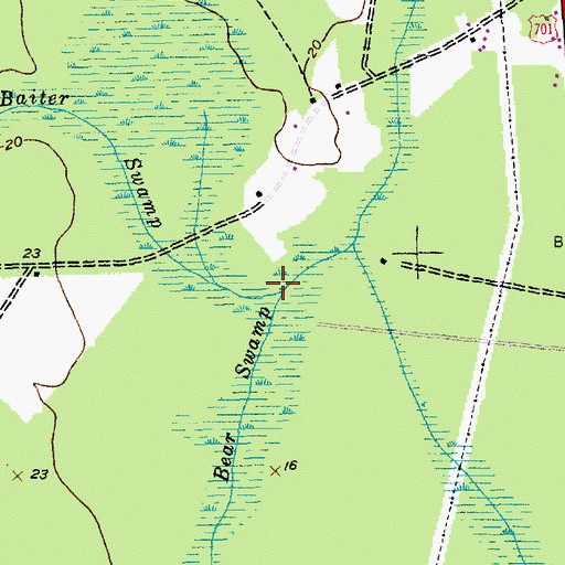 Topographic Map of Baiter Swamp, SC