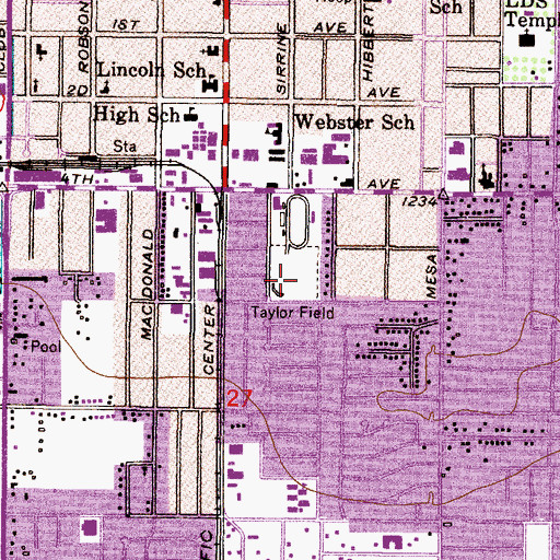 Topographic Map of Taylor Field, AZ