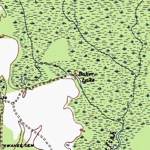Topographic Map of Baker Lake, SC