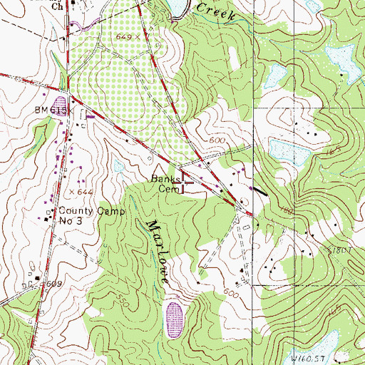Topographic Map of Banks Cemetery, SC