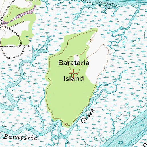 Topographic Map of Barataria Island, SC