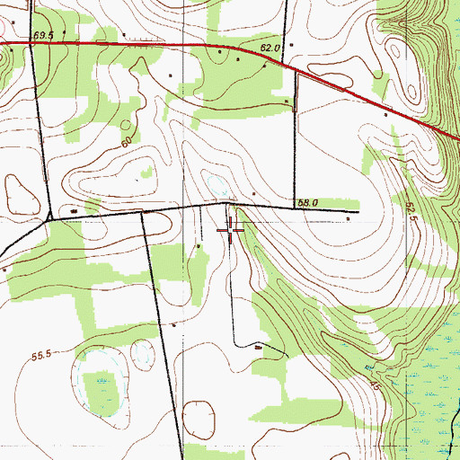 Topographic Map of Barbers Branch School, SC