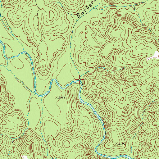 Topographic Map of Barbers Creek, SC