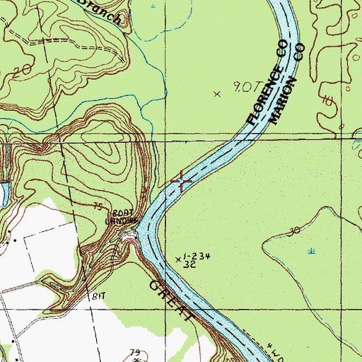 Topographic Map of Barfield Mill Creek, SC