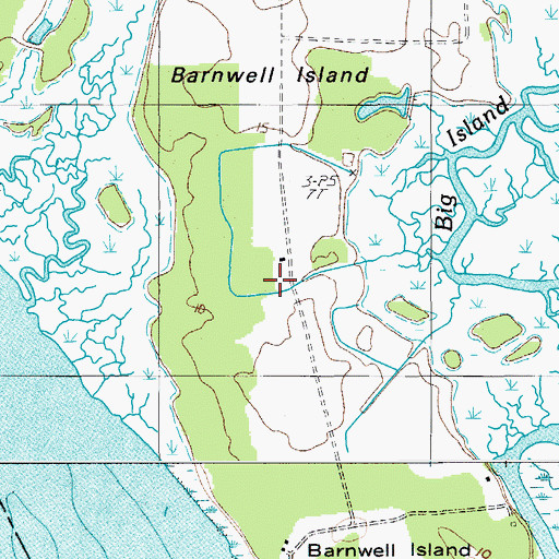 Topographic Map of Barnwell Island, SC