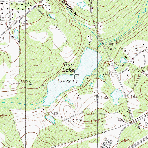 Topographic Map of Barr Lake, SC