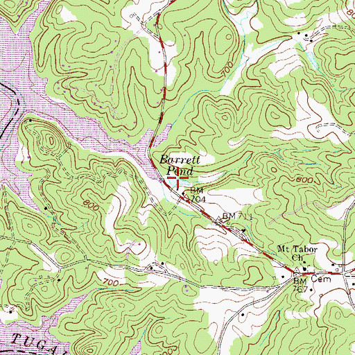 Topographic Map of Barrett Pond, SC