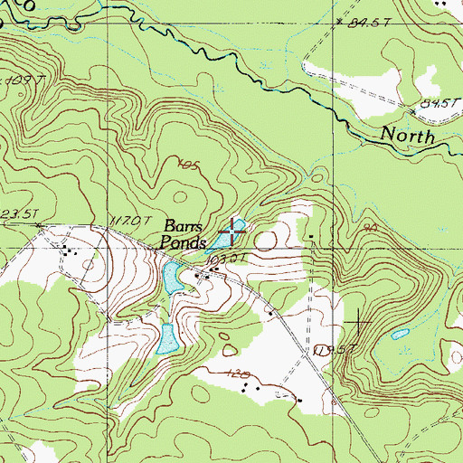 Topographic Map of Barrs Ponds, SC