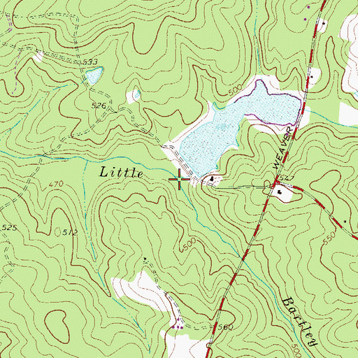 Topographic Map of Bartley Branch, SC