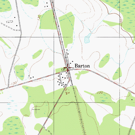 Topographic Map of Barton, SC