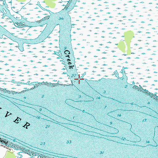 Topographic Map of Bass Creek, SC