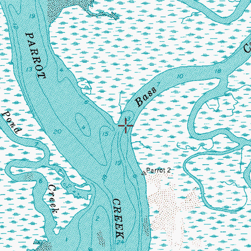 Topographic Map of Bass Creek, SC