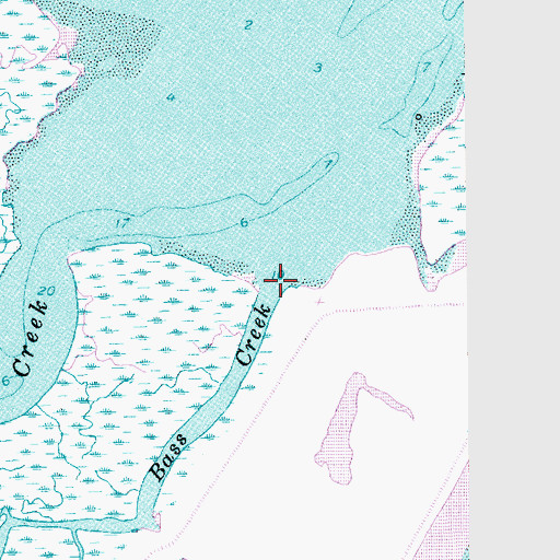 Topographic Map of Bass Creek, SC
