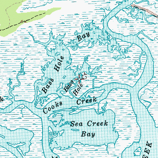 Topographic Map of Bass Hole Creek, SC