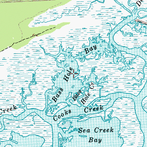 Topographic Map of Bass Hole Bay, SC