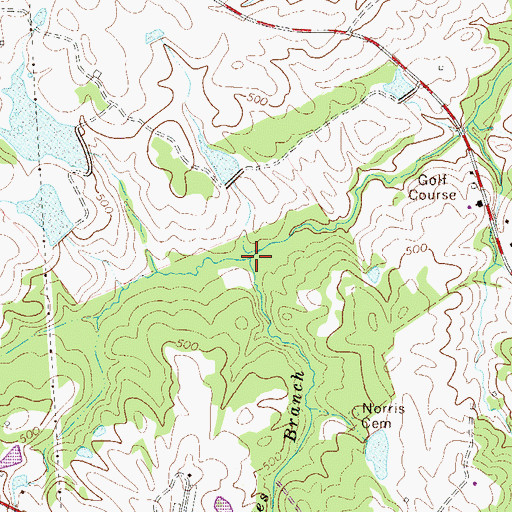 Topographic Map of Bates Branch, SC