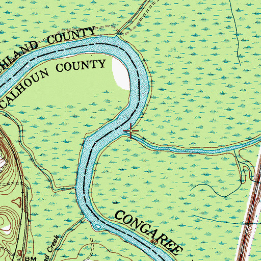 Topographic Map of Bates Old River, SC