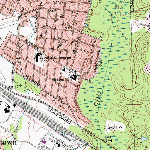 Topographic Map of Bates School, SC