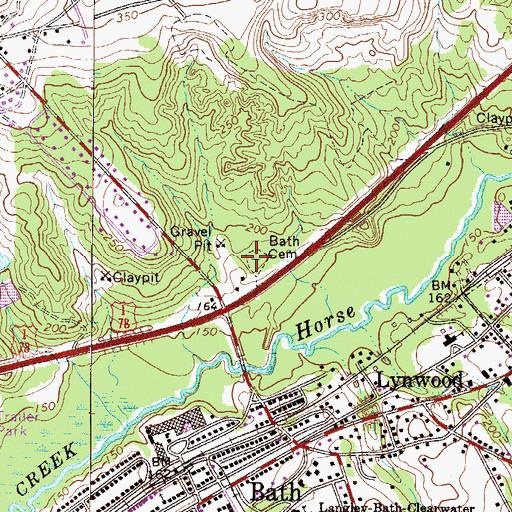 Topographic Map of Bath Cemetery, SC