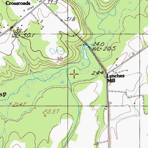 Topographic Map of Bay Branch, SC