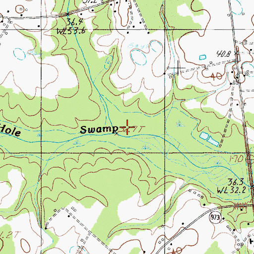 Topographic Map of Bay Branch, SC