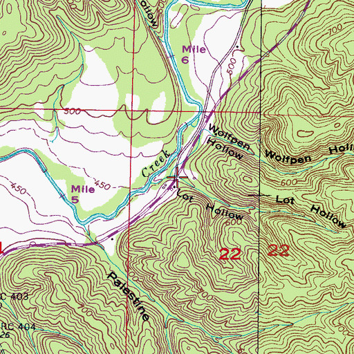 Topographic Map of Lot Hollow, AL