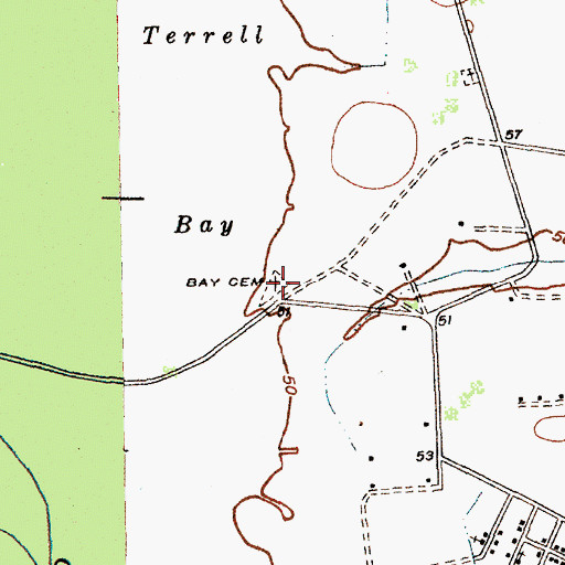 Topographic Map of Bay Cemetery, SC