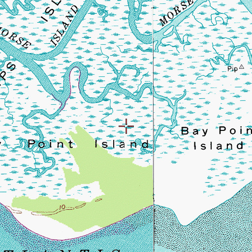 Topographic Map of Bay Point Island, SC