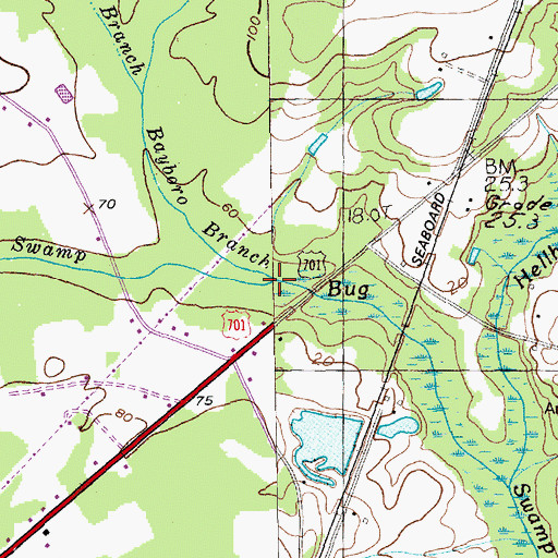 Topographic Map of Bayboro Branch, SC