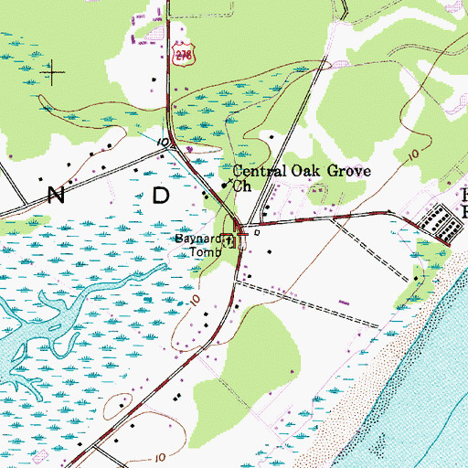 Topographic Map of Baynard Tomb, SC