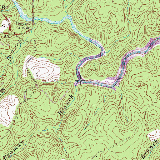 Topographic Map of Beaman Branch, SC