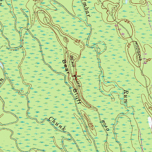 Topographic Map of Bear Bluff, SC