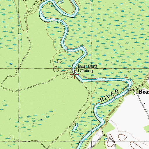 Topographic Map of Bear Bluff Lodge, SC