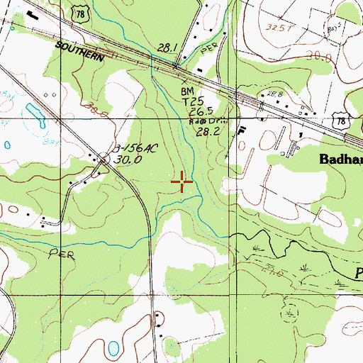 Topographic Map of Bear Branch, SC