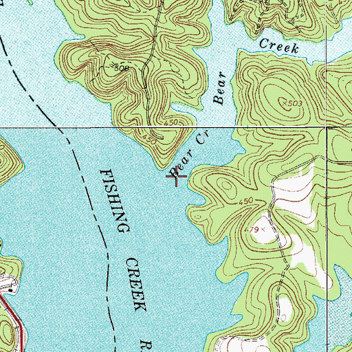 Topographic Map of Bear Creek, SC