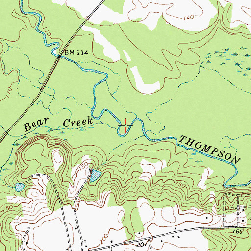 Topographic Map of Bear Creek, SC