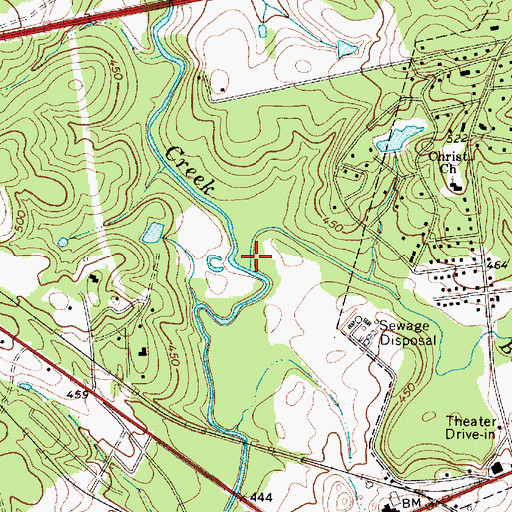 Topographic Map of Bear Creek, SC